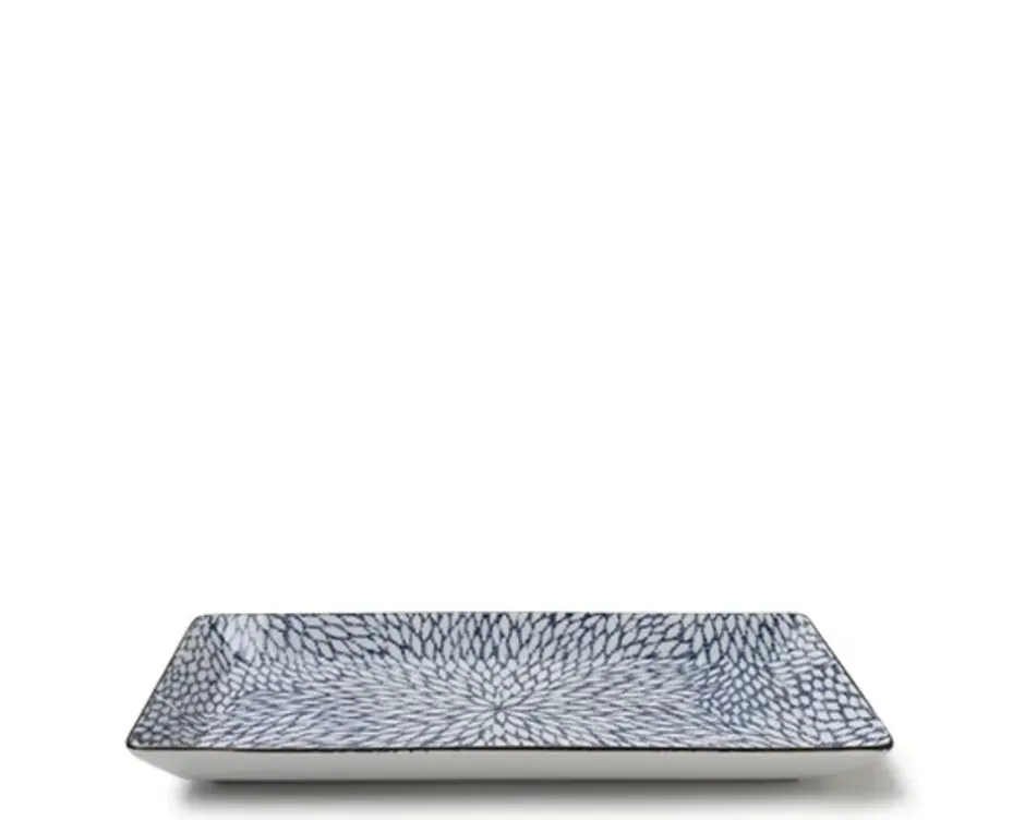 Medium Plates^MIYA Company Aizome Mums Rectangle Plate