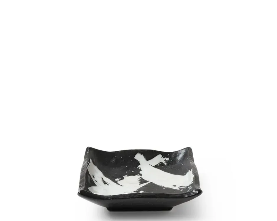 Sauce Dishes^MIYA Company Black & White Brush Sauce Dish