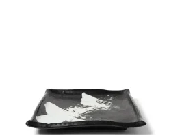 Medium Plates^MIYA Company Black & White Brush Square Plate
