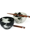 Bowl Sets^MIYA Company Black & White Brush Stroke 5" Bowl For Two Set