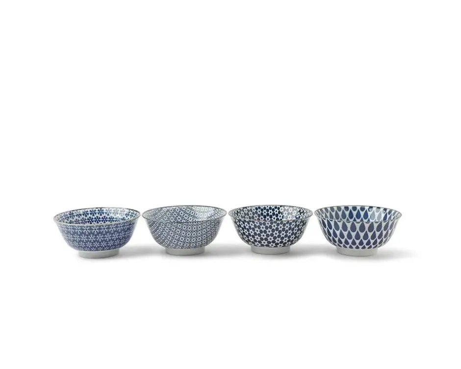 Bowl Sets^MIYA Company Blue & White 5.75" Bowl Set/4
