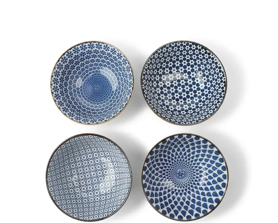 Bowl Sets^MIYA Company Blue & White 5.75" Bowl Set/4