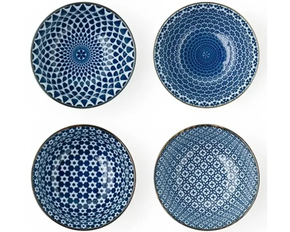 Bowl Sets^MIYA Company Blue & White 5" Bowl Set