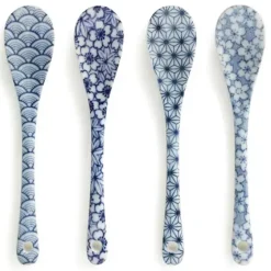 Other Utensils^MIYA Company Blue & White Dessert Spoon Set