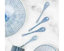 Other Utensils^MIYA Company Blue & White Dessert Spoon Set
