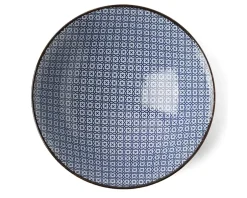 Serving Bowls & Plates^MIYA Company Blue & White Mosaic 9.75