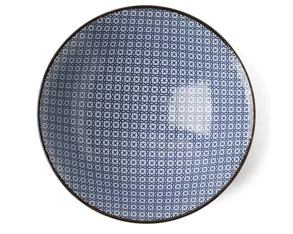 Serving Bowls & Plates^MIYA Company Blue & White Mosaic 9.75" Bowl
