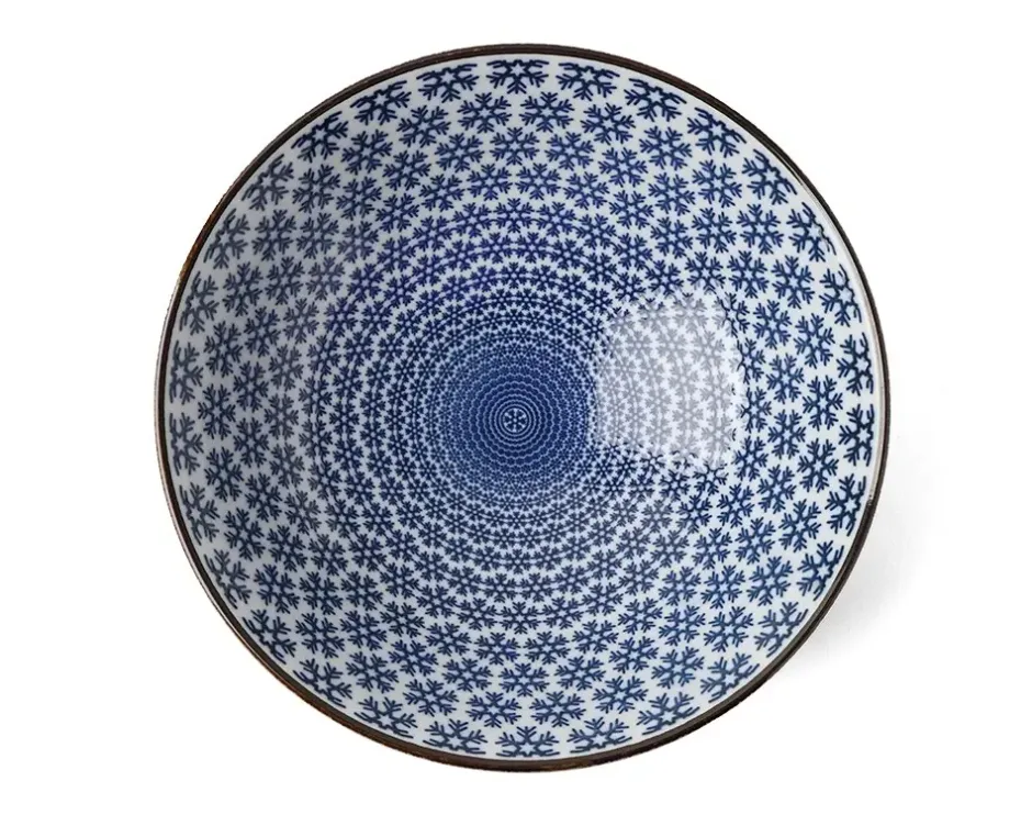 Serving Bowls & Plates^MIYA Company Blue & White Snowflake 9.75" Bowl