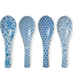 Soup Spoons^MIYA Company Blue & White Soup Spoon Set