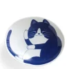 Bowls^MIYA Company Blue Cats 7.5" Oval Bowl