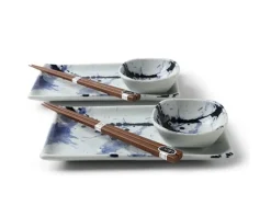 Plate Sets^MIYA Company Blue Sumi Sushi Set