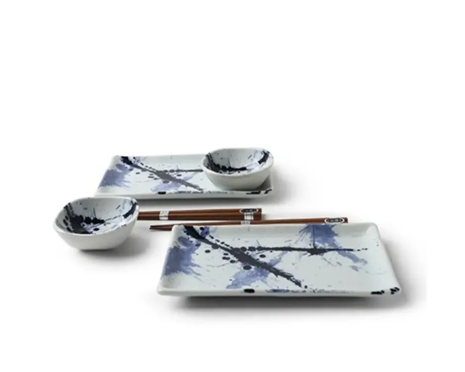 Plate Sets^MIYA Company Blue Sumi Sushi Set