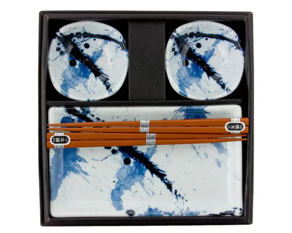 Plate Sets^MIYA Company Blue Sumi Sushi Set
