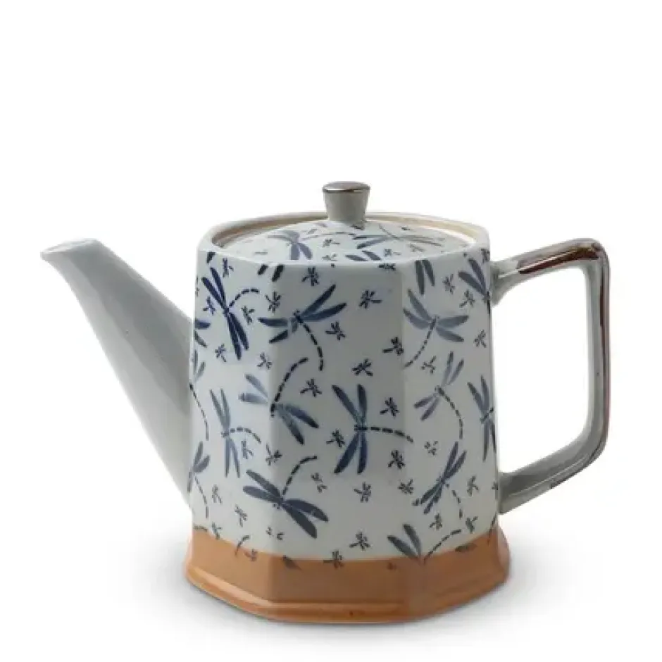 Teapots - Ceramic^MIYA Company Blue Vintage Dragonflies Tea Pot