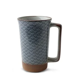 Mugs^MIYA Company Blue Vintage Waves 10 Oz. Mug