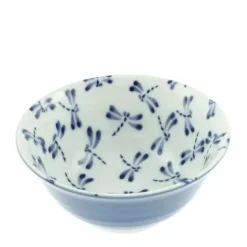 Medium Bowls^MIYA Company Bowl Blue & White Dragonfly 6"