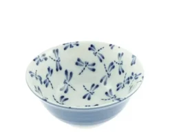 Medium Bowls^MIYA Company Bowl Blue & White Dragonfly 6"