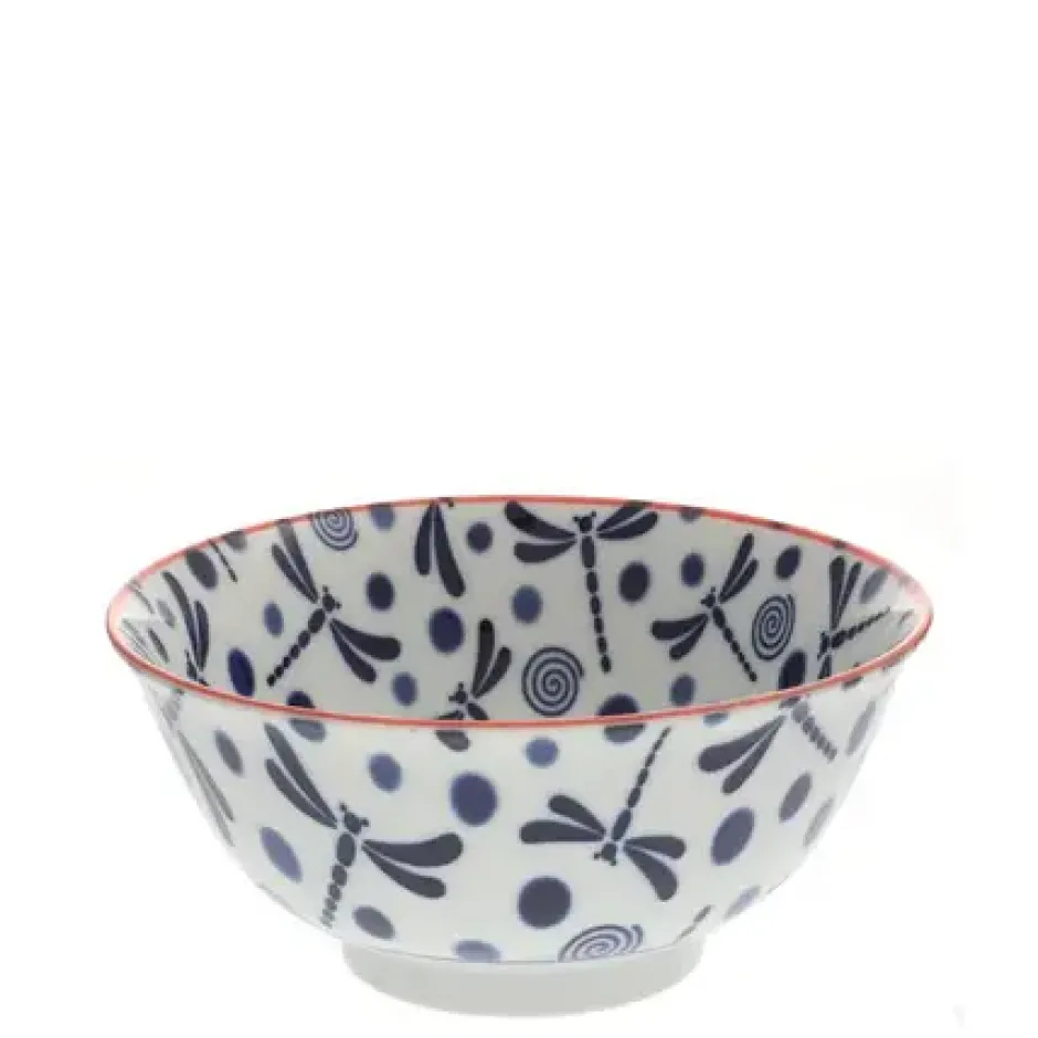 Blue & White 6" Bowls^MIYA Company Bowl Blue Dragonfly 6"