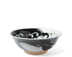 Other^MIYA Company Bowl Blue Whale Waves 8"