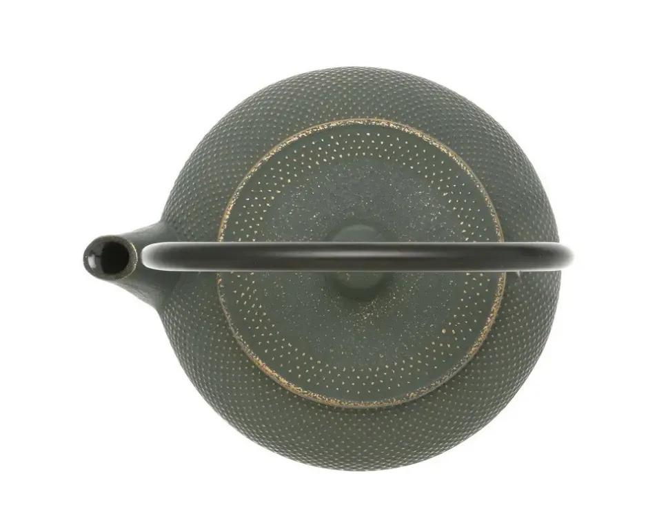 Teapots - Cast Iron^MIYA Company Cast Iron Green/Bronze Hobnail Teapot 0.65L
