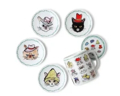 Plates^MIYA Company Cats In Hats Mini Plate Set