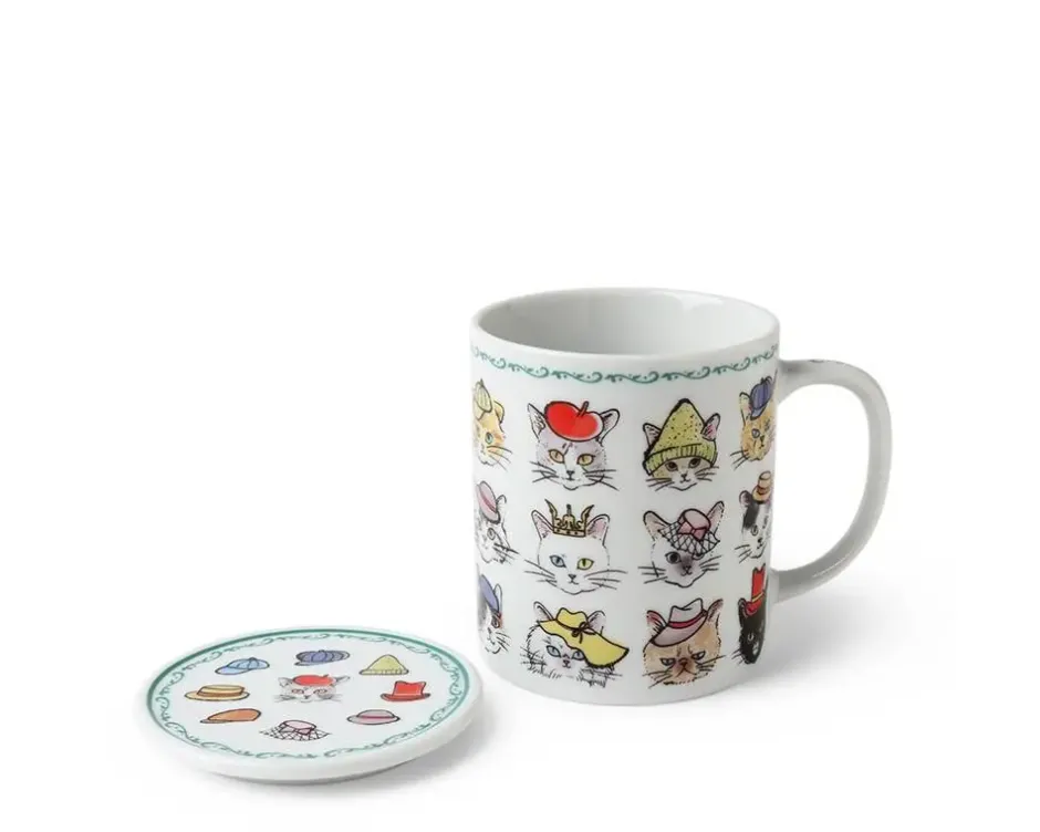Cups/Mugs^MIYA Company Cats In Hats Mug With Lid