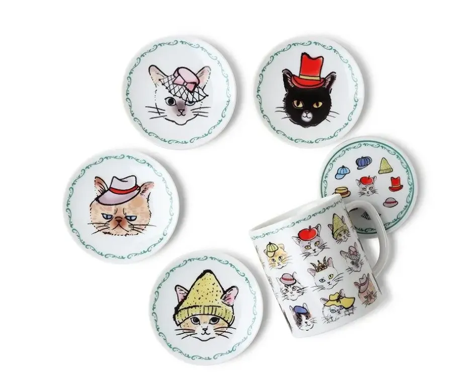 Cups/Mugs^MIYA Company Cats In Hats Mug With Lid