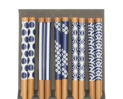 Chopsticks^MIYA Company Chopsticks Set Bamboo Waka Blue/White