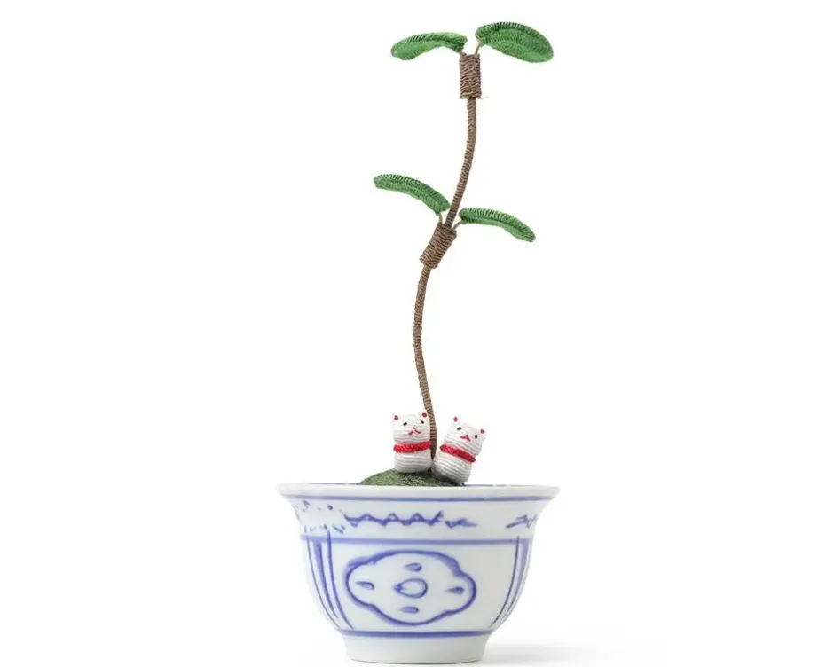 Figurines^MIYA Company Figurine Potted Plant Fortune Cats
