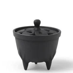 Incense^MIYA Company Incense Holder Cast Iron Black Flower Petal