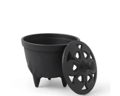Incense^MIYA Company Incense Holder Cast Iron Black Flower Petal