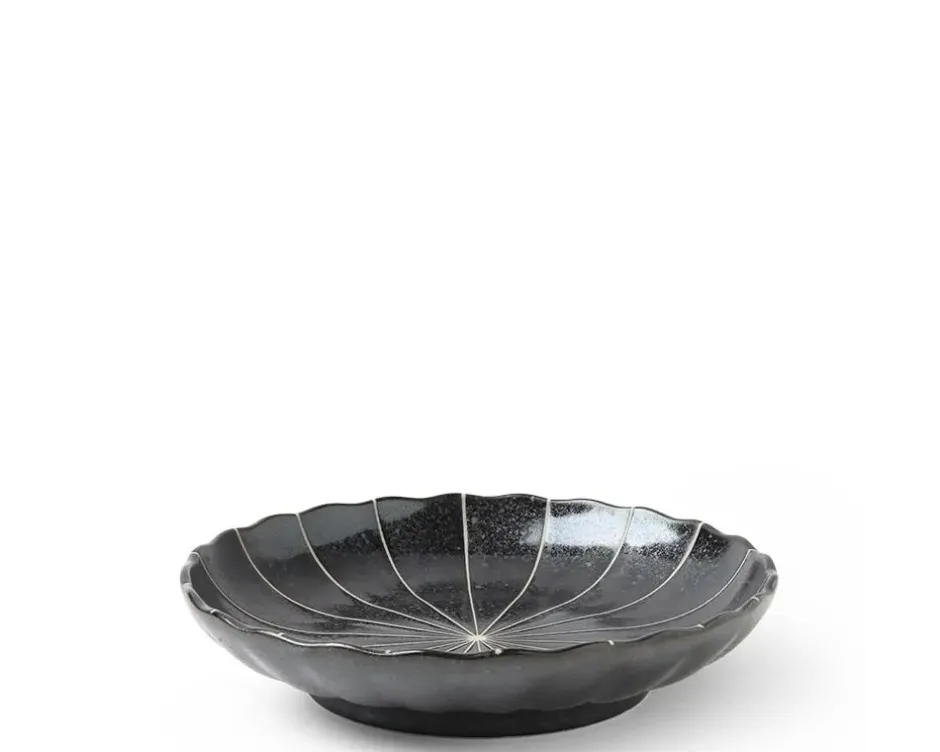 Medium Plates^MIYA Company Kasa Lines Black 6.5" Plate