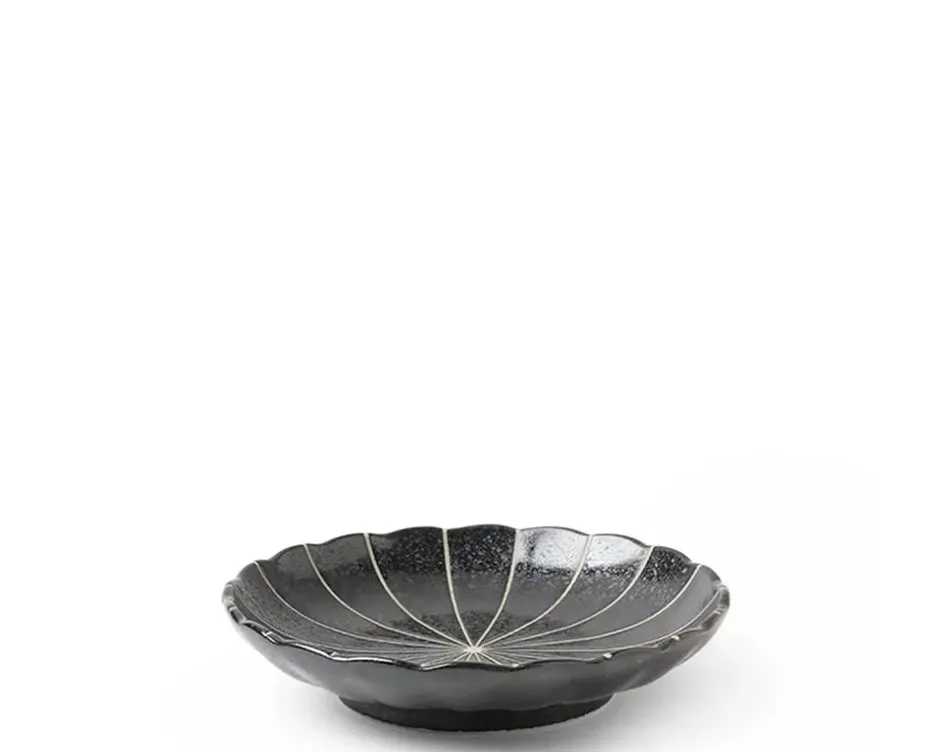 Small Plates^MIYA Company Kasa Lines Black 4.75" Plate