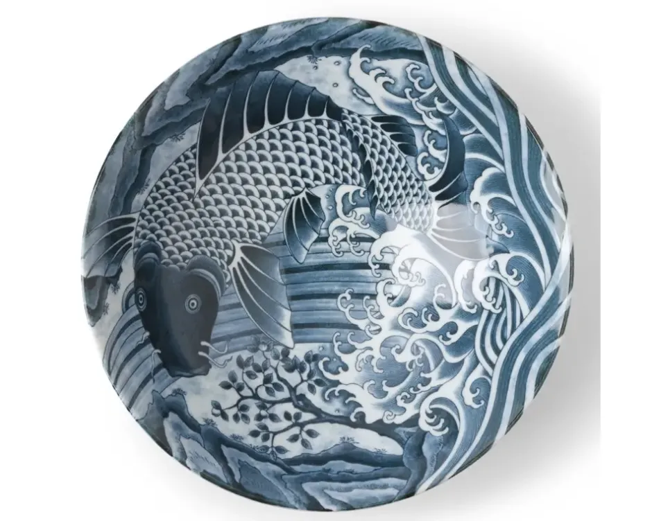 Mythical Creatures^MIYA Company Koi 10" Serving Bowl Gray