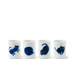 Cats^MIYA Company Midnight Blue Cat Cup Set