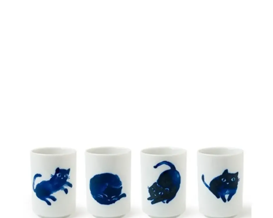 Cats^MIYA Company Midnight Blue Cat Cup Set