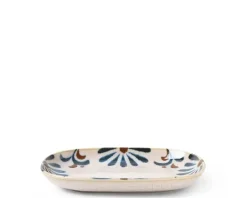 Medium Plates^MIYA Company Rustic Blue Floral Rectangle Plate