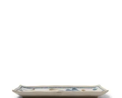 Medium Plates^MIYA Company Rustic Blue Vines Rectangle Plate