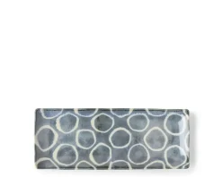 Medium Plates^MIYA Company Rustic White Circles Rectangle Plate