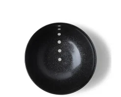Medium Bowls^MIYA Company Satin Black White Dots 5-1/8