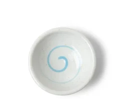 Sauce Dishes^MIYA Company Sauce Dish Chinmi White + Blue Swirl