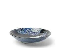 Bowls^MIYA Company Shallow Bowl Blue Whale Waves 8-1/2