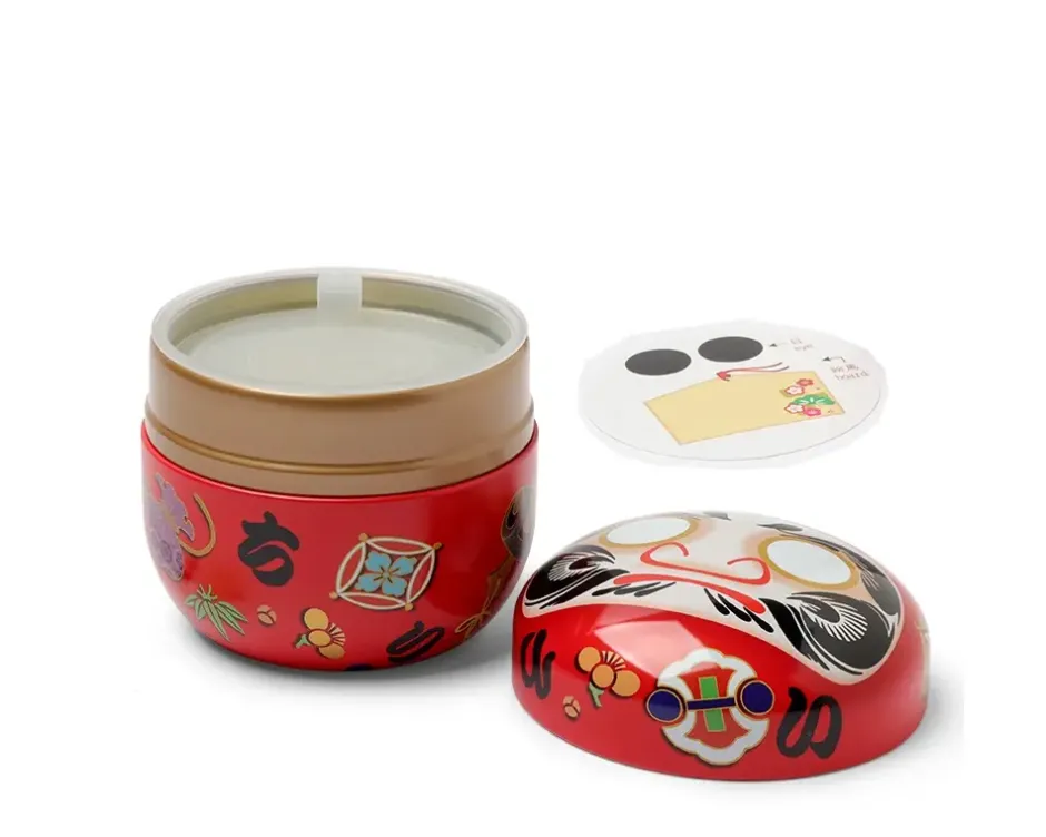 Tableware^MIYA Company Tea Canister Red Daruma "Wishes"