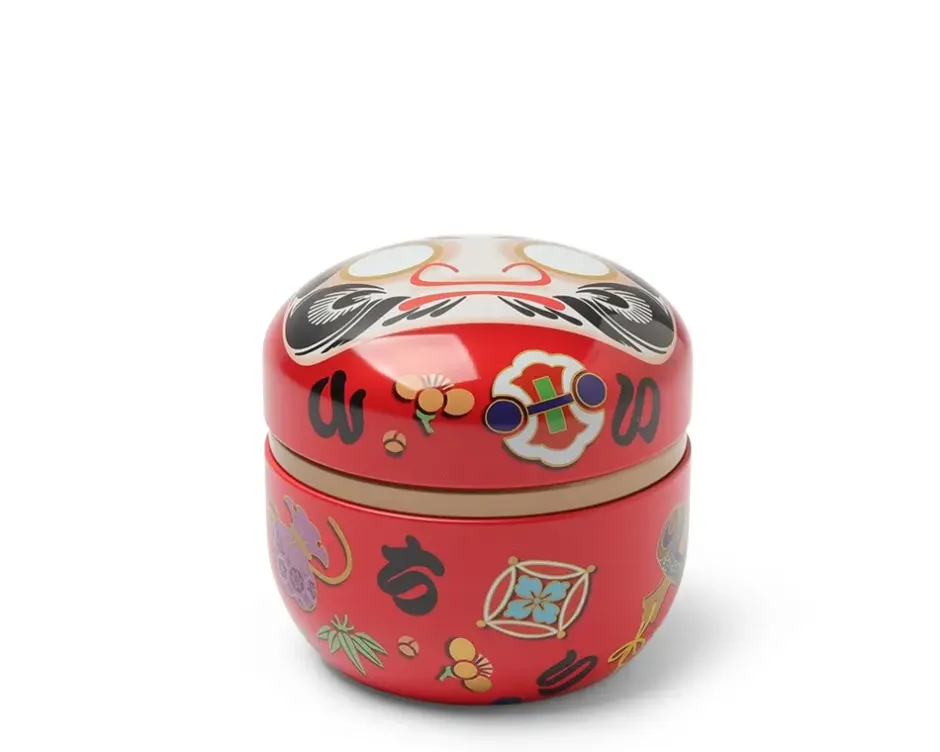 Tableware^MIYA Company Tea Canister Red Daruma "Wishes"