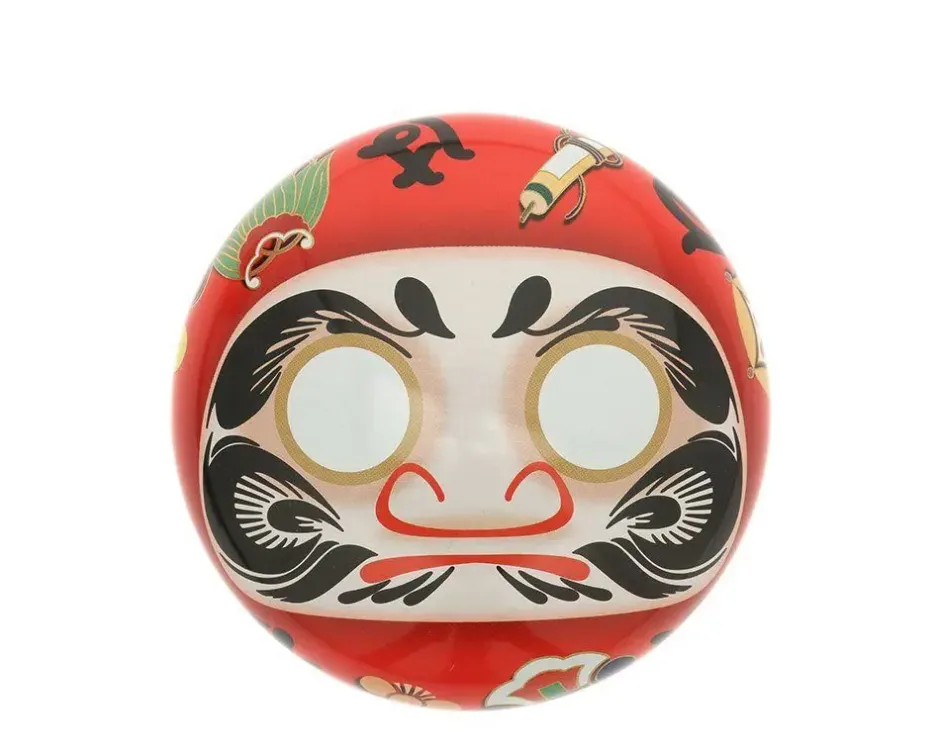 Tableware^MIYA Company Tea Canister Red Daruma "Wishes"