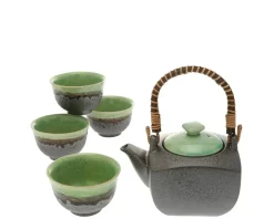Tea Sets - Ceramic^MIYA Company Tea Set Bronze/Jade Square