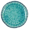 Small Plates^MIYA Company Turquoise Blue Flower 4.75" Plate