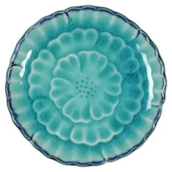 Small Plates^MIYA Company Turquoise Blue Flower 4.75" Plate